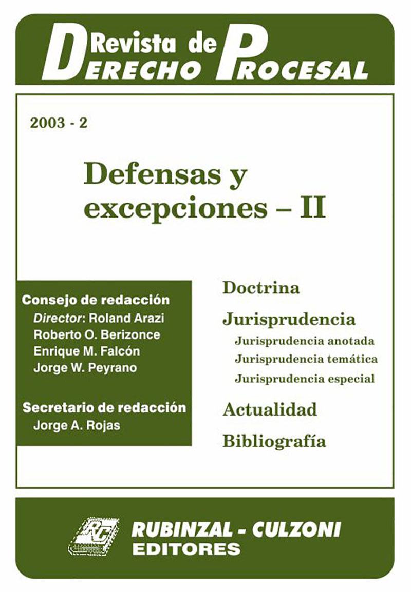 Revista de Derecho Procesal - Defensas y excepciones - II.