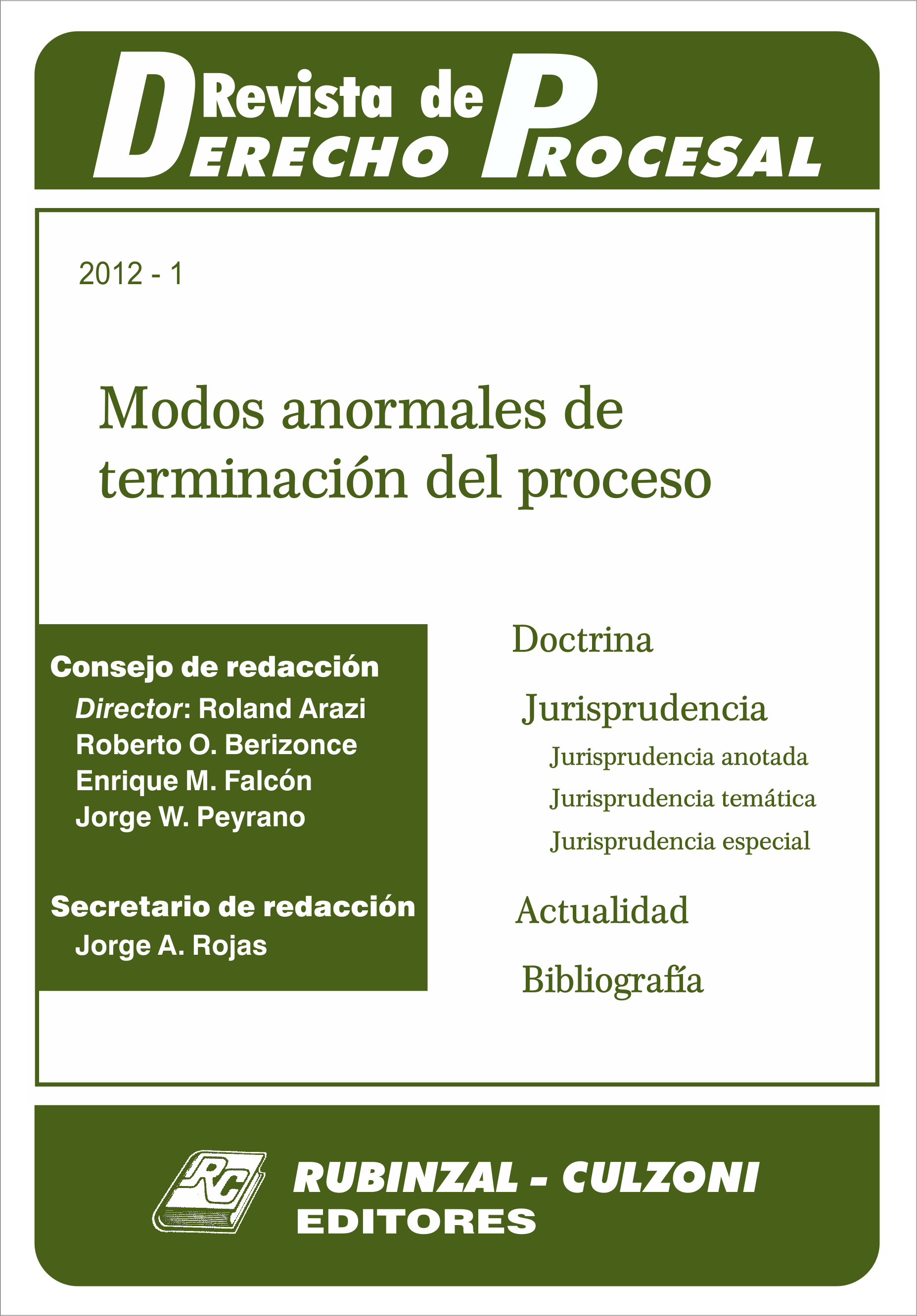 Revista de Derecho Procesal - Modos anormales de terminación del proceso