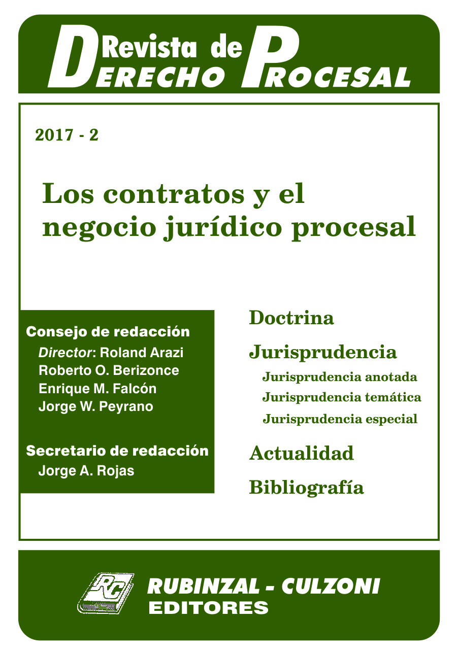Revista de Derecho Procesal - Los contratos y el negocio jurídico procesal