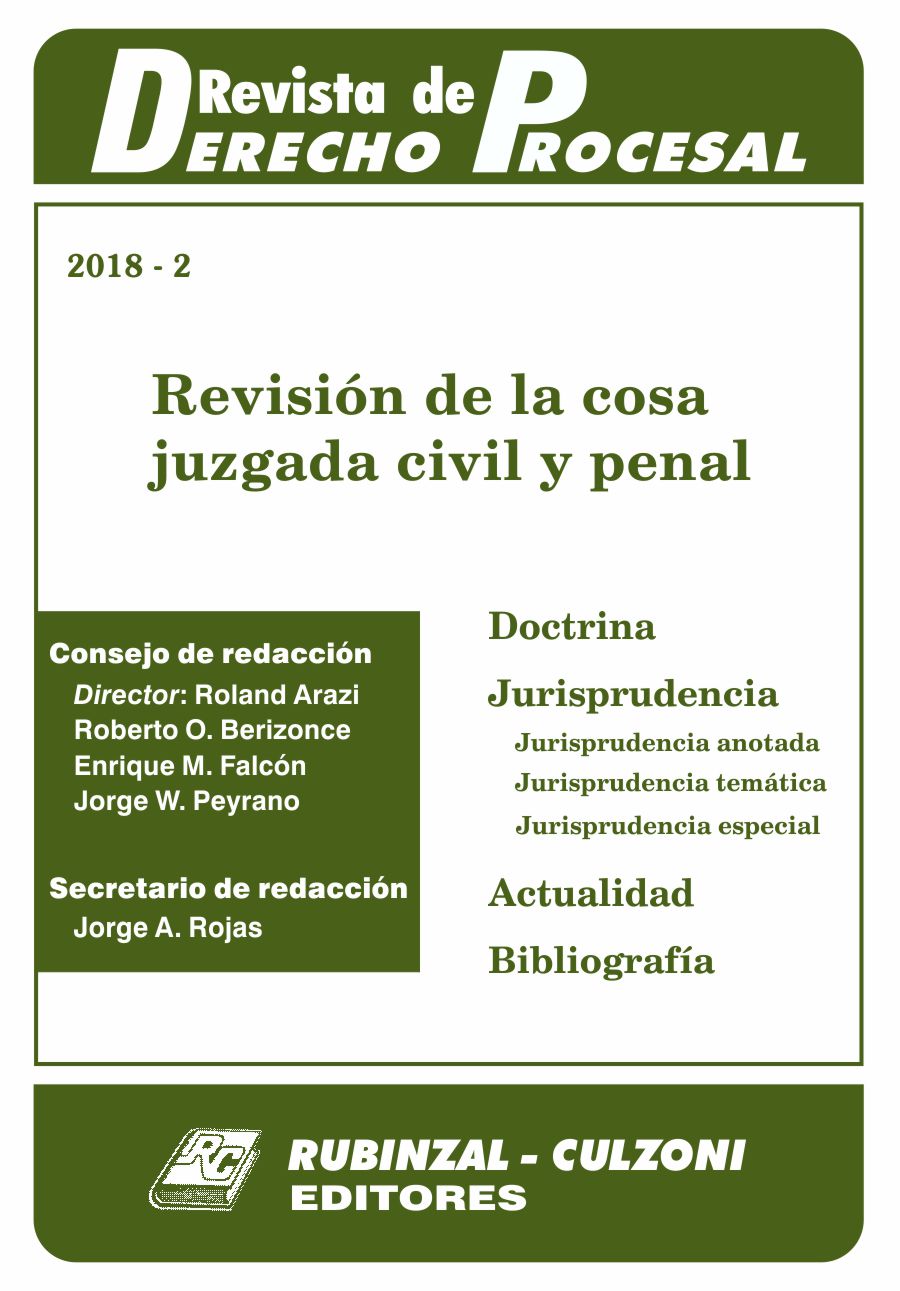 Revista de Derecho Procesal - Revisión de la cosa juzgada civil y penal