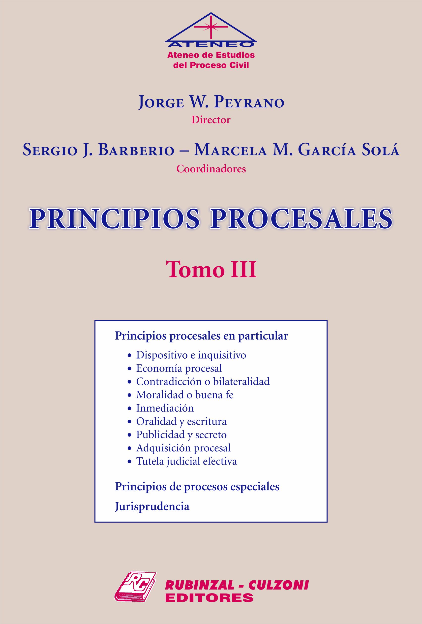 Principios Procesales. - Tomo III.