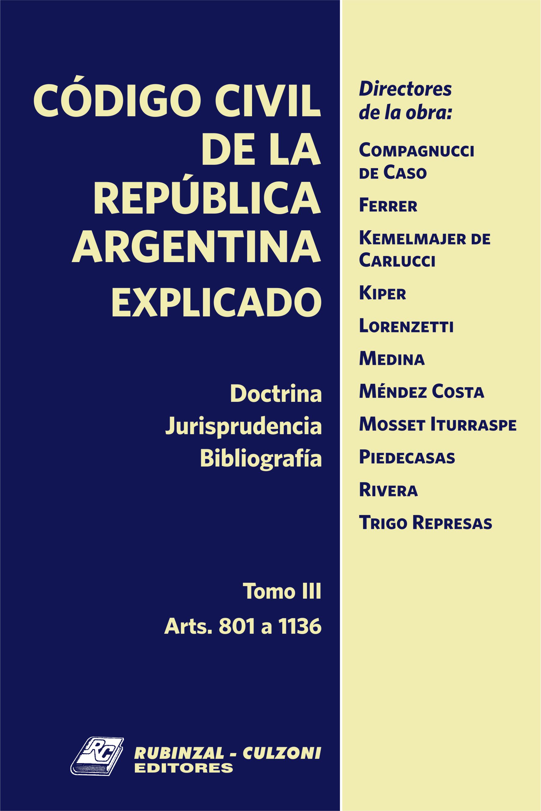 Galeria - Código Civil de la República Argentina Explicado. (Doctrina - Jurisprudencia ...