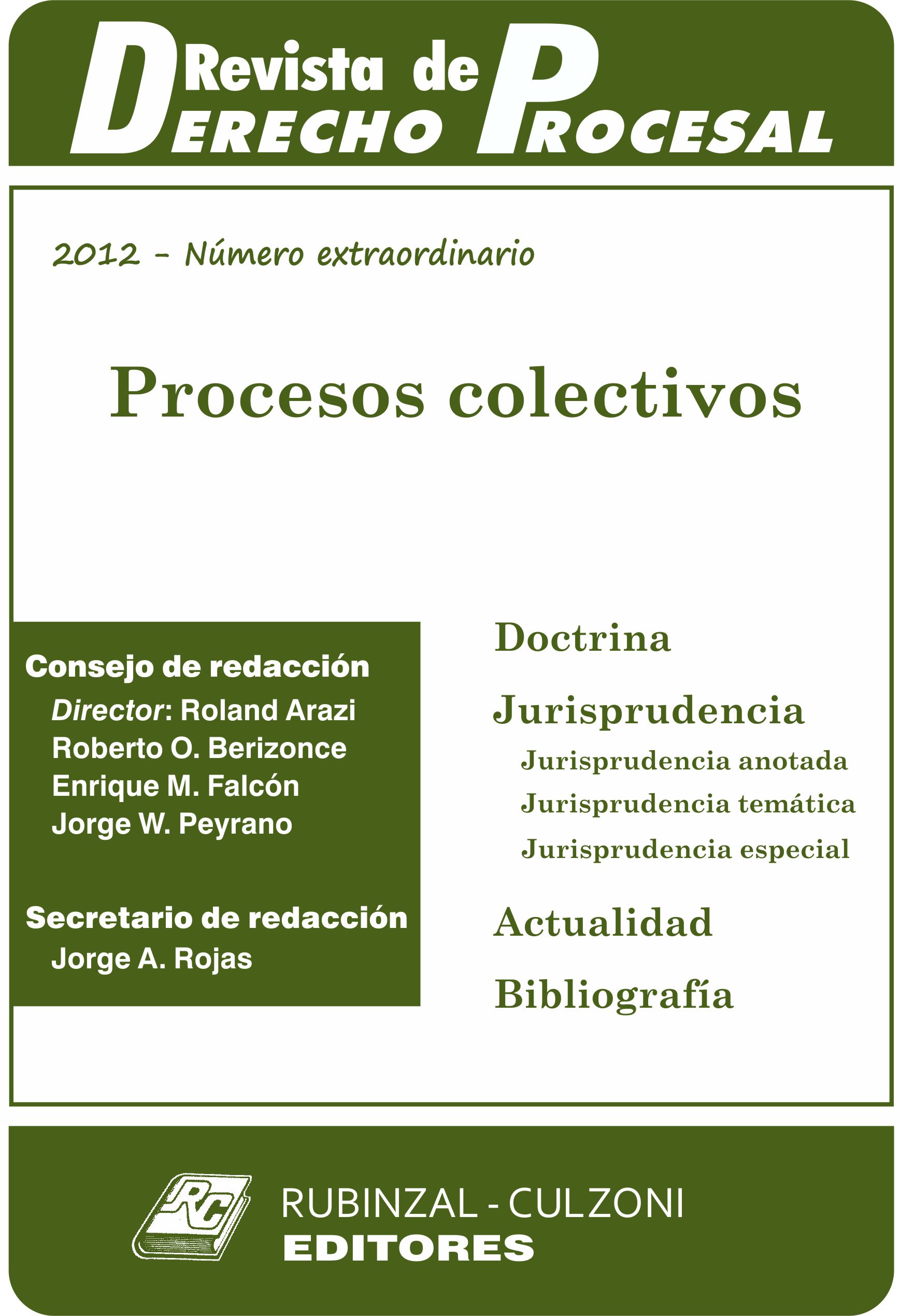 Revista de Derecho Procesal - Número extraordinario - Procesos colectivos