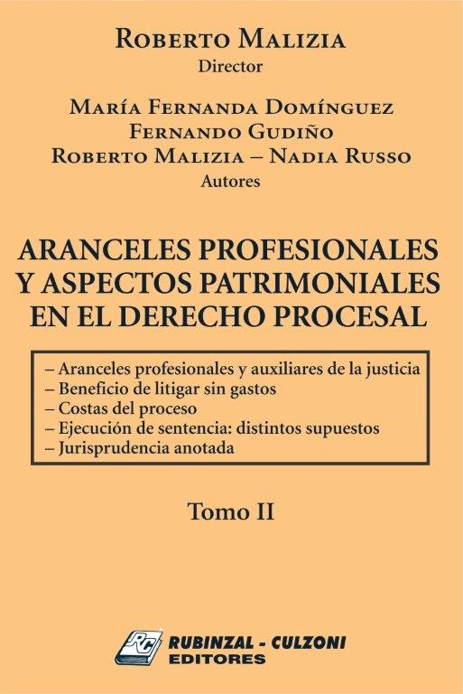 Aranceles profesionales y aspectos patrimoniales en el Derecho Procesal - Tomo II
