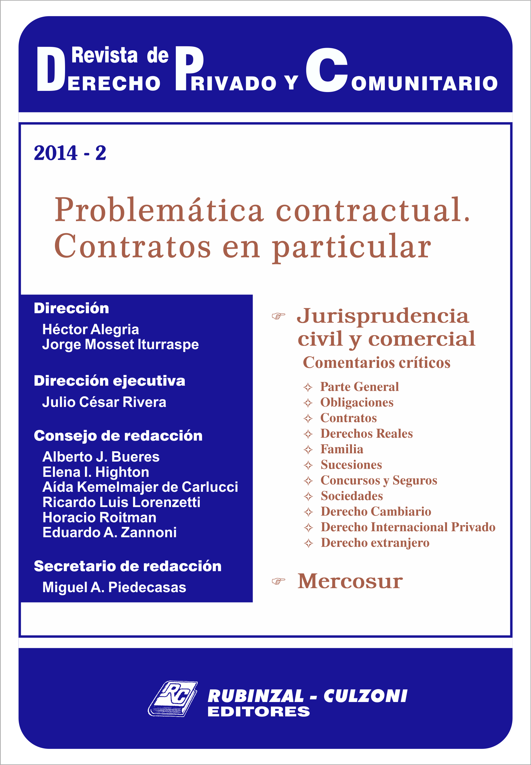 Problemática contractual. Contratos en particular [2014-2]