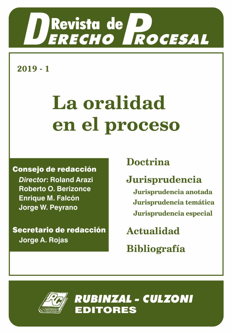 Revista de Derecho Procesal - La oralidad en el proceso