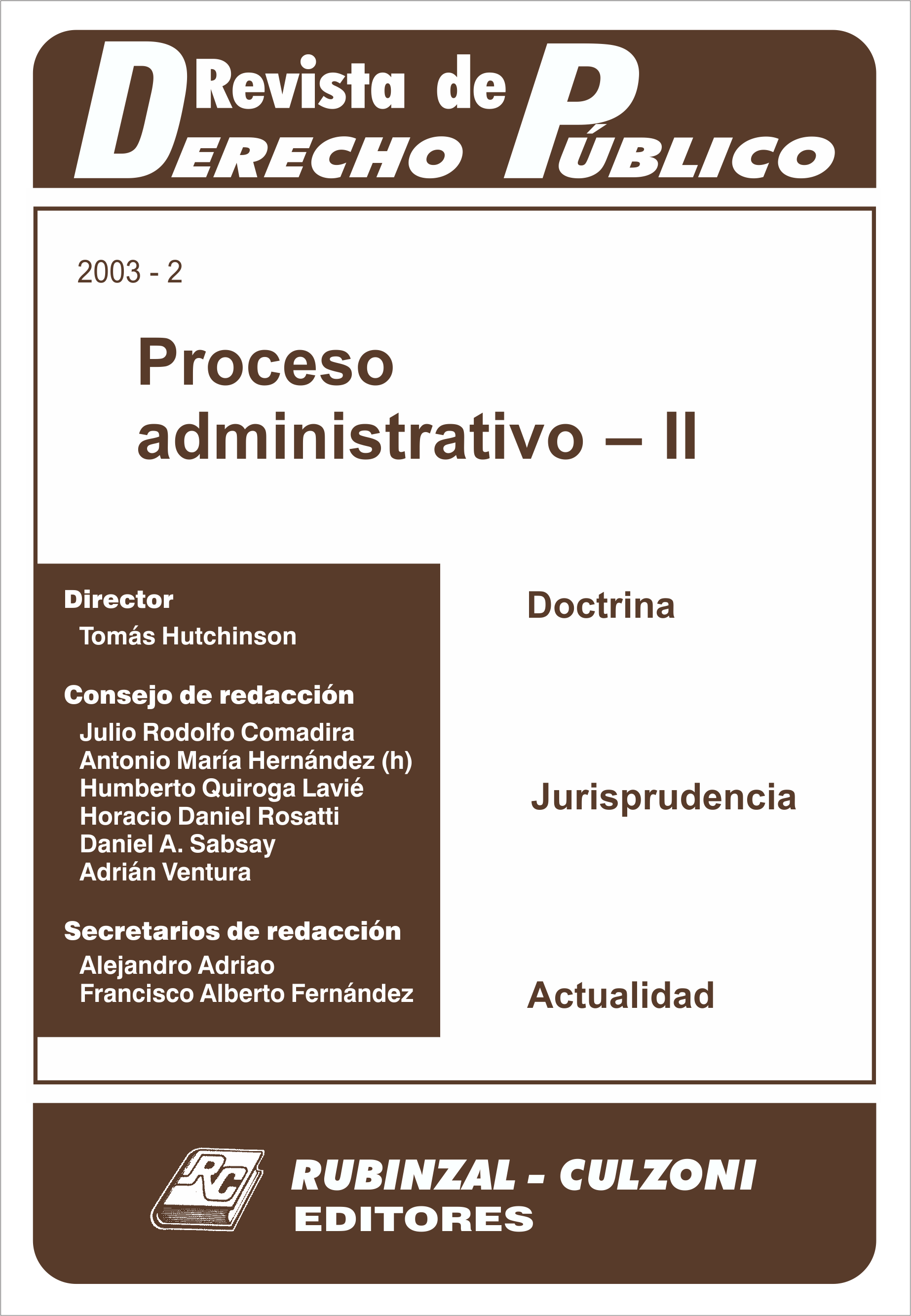 Revista de Derecho Público - Proceso administrativo - II.