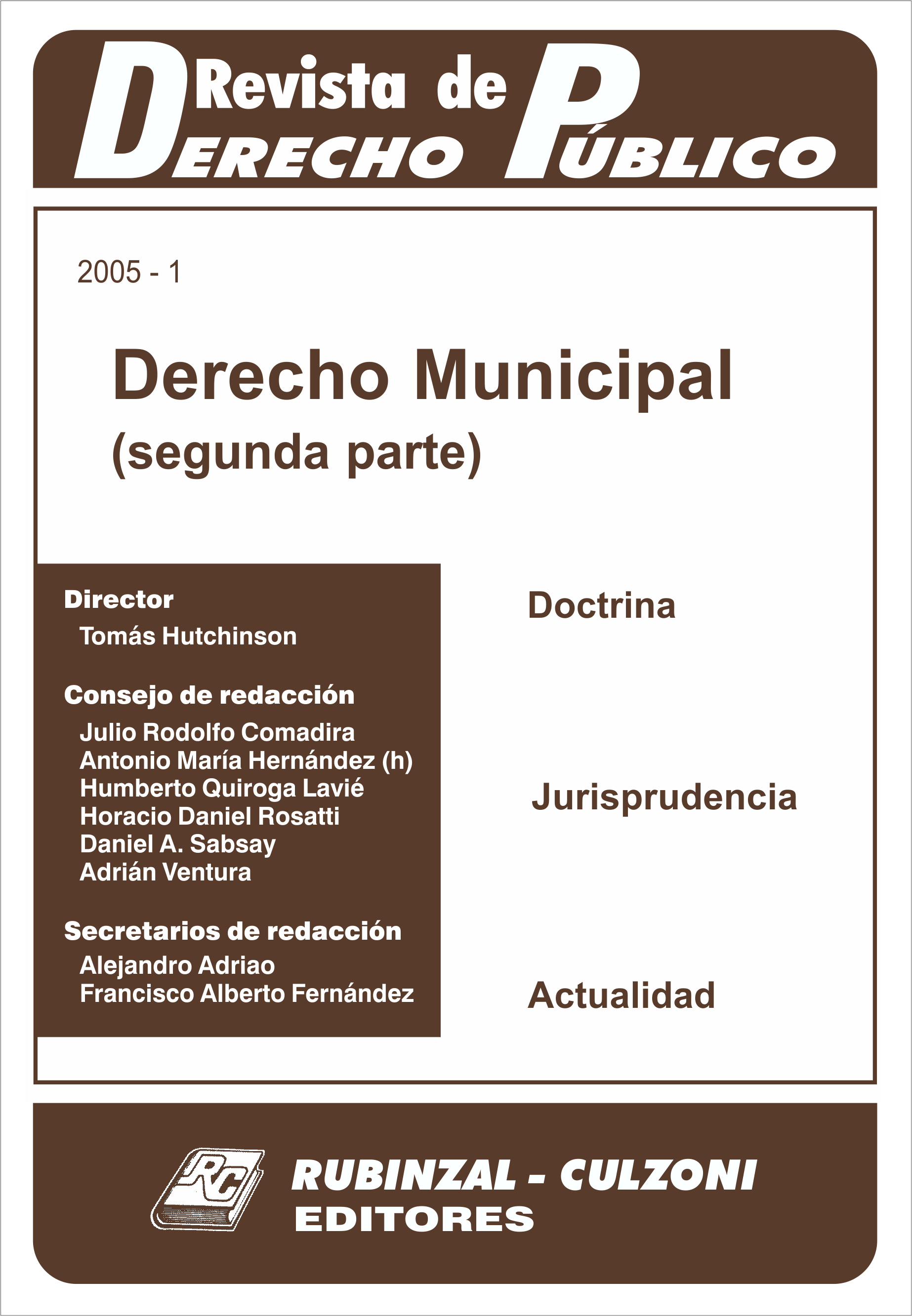 Revista de Derecho Público - Derecho Municipal (Segunda parte)