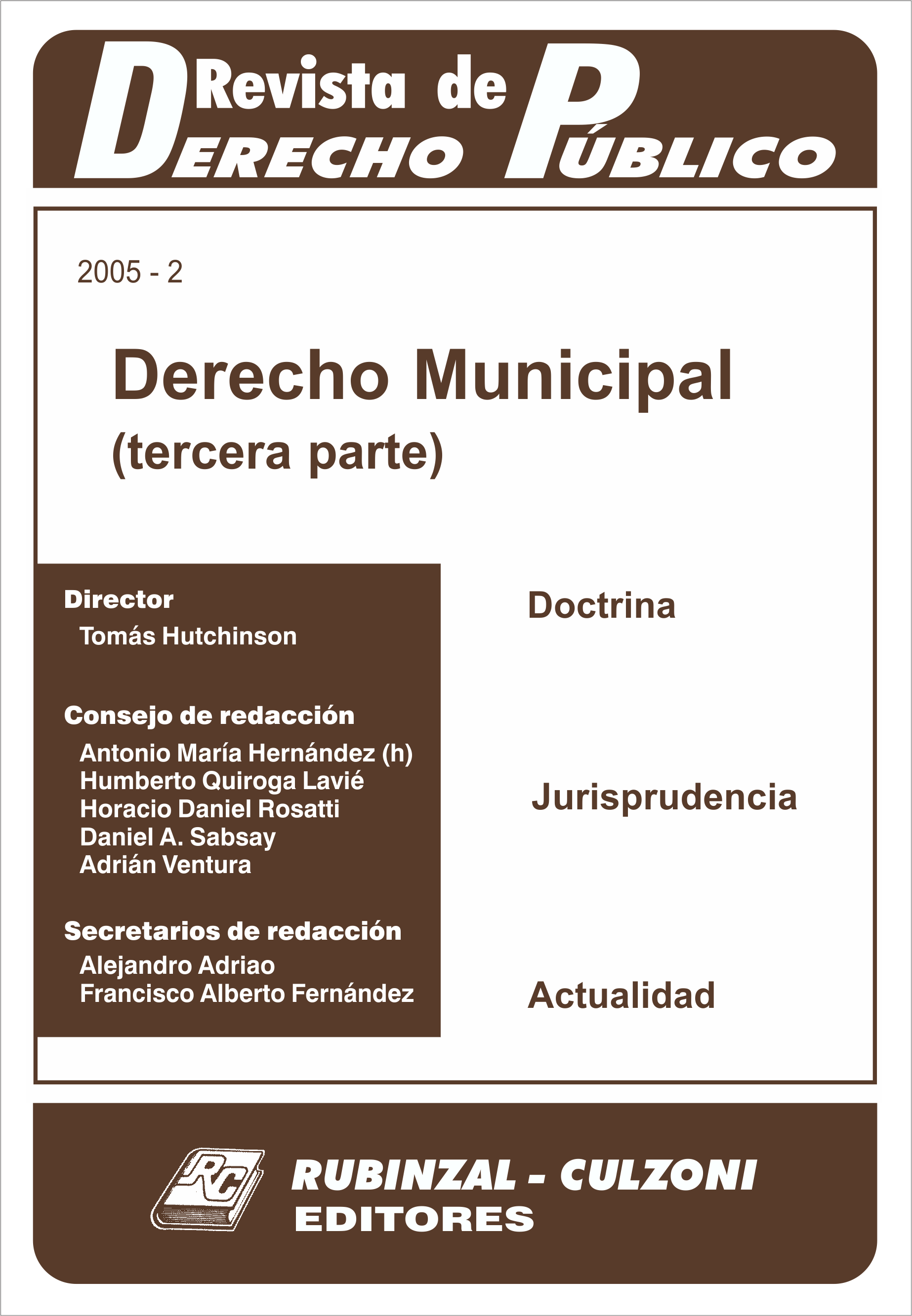 Revista de Derecho Público - Derecho Municipal (Tercera parte).