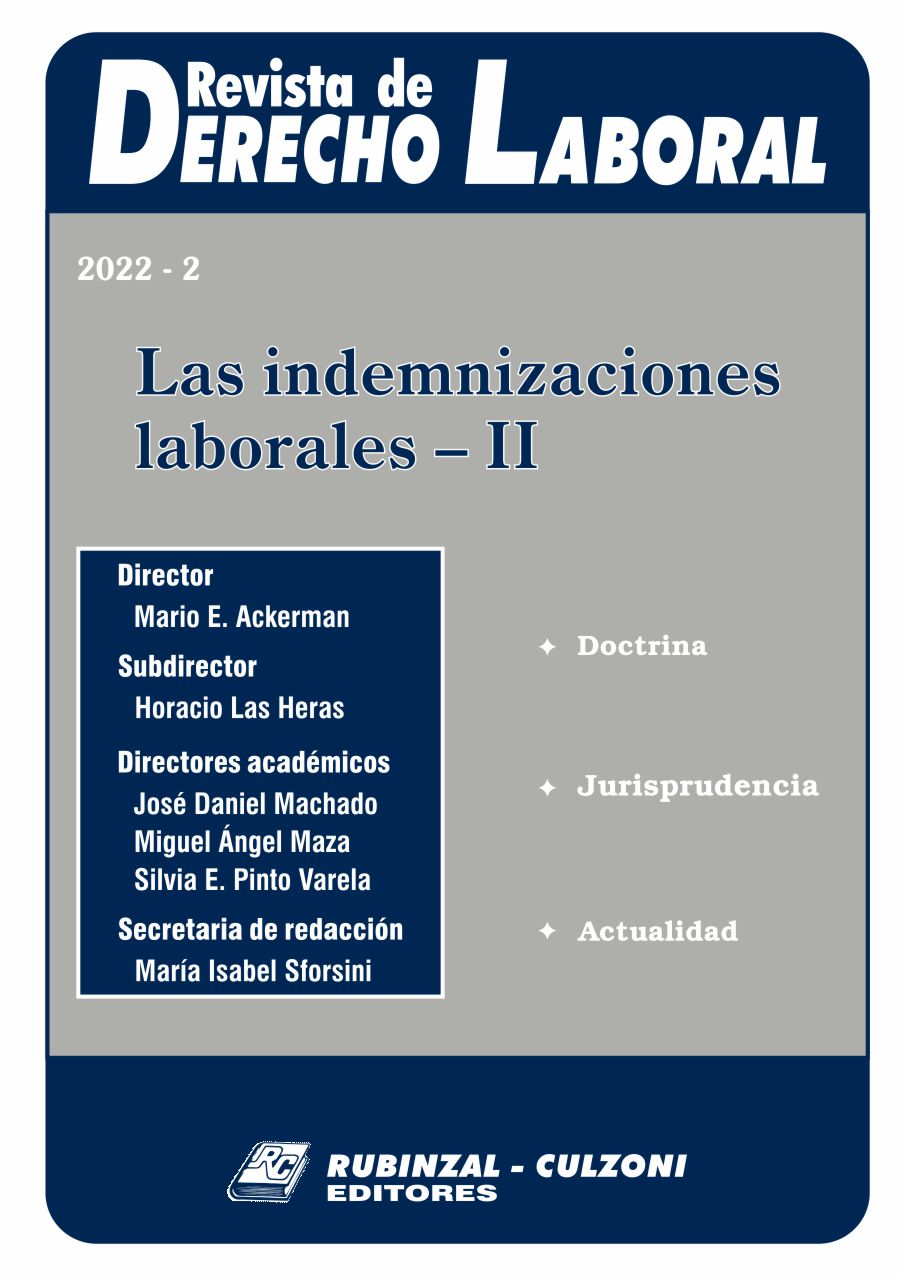 Revista de Derecho Laboral - Las indemnizaciones laborales - II