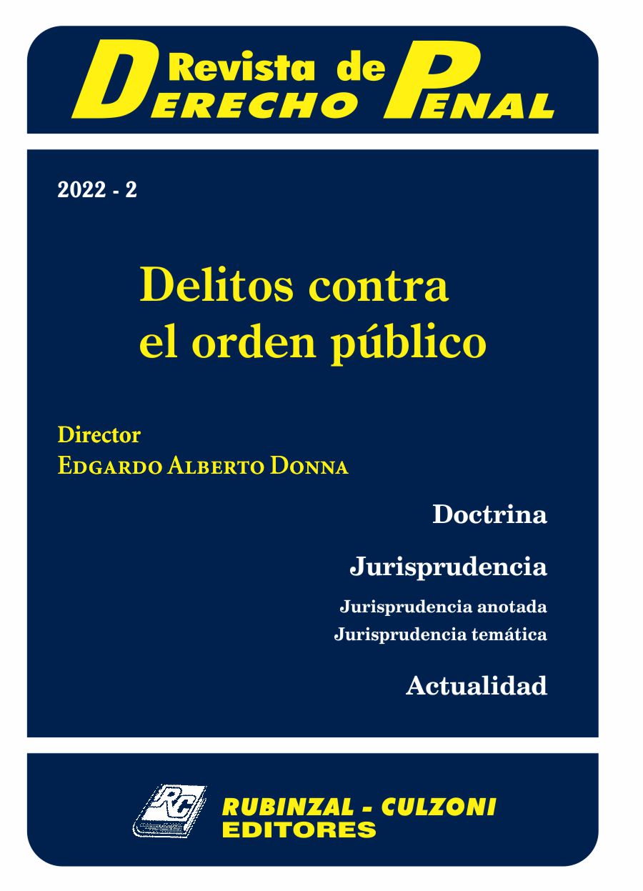 Revista de Derecho Penal - Delitos contra el orden público