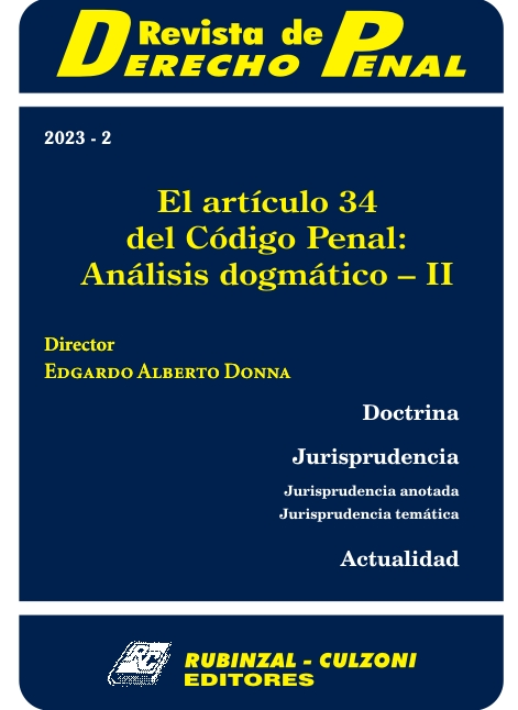 Revista de Derecho Penal - El artículo 34 del Código Penal: Análisis dogmático - II [2023-2]